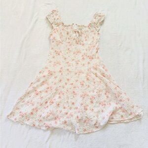 Aeropostale Floral Lace Romper in Cream and Pink